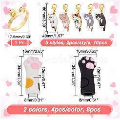 DIY-Strickwerkzeug-Sets mit Katzen- und Pfotenabdruck&nbsp;HJEW-NB00096