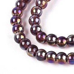 Гальванизируйте прозрачное стекло бисер нитей GLAA-T032-T4mm-AB19