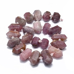 Fili di perline quarzo roso  naturale &nbsp;G-F715-041