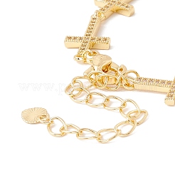 Прозрачный кубический цирконий браслет с перекрестными звеньями&nbsp;BJEW-I301-12G