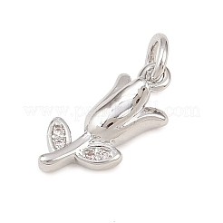 Латунные микропаве прозрачные кубические циркониевые подвески&nbsp;KK-G544-06P-01