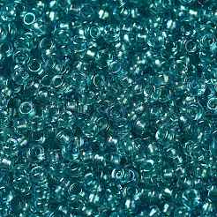 MIYUKIラウンドロカイユビーズ  日本製シードビーズ  （rr1822)スパークリングアクアライニングアクアアブ  15/0  1.5mm  穴：0.7mm  約5555PCS /ボトル  10 G /ボトル&nbsp;SEED-JP0010-RR1822