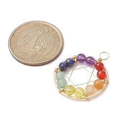 Подвески из медной проволоки с драгоценными камнями&nbsp;PALLOY-JF02305-01