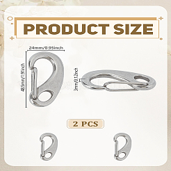 2 шт. 304 нержавеющая сталь защелкивающийся брелок застежка фурнитура&nbsp;STAS-LP0005-53