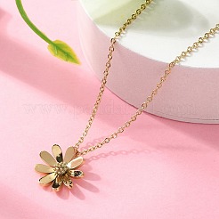 Ожерелья с подвеской в виде цветка из нержавеющей стали 304 для женщин NJEW-A045-16G