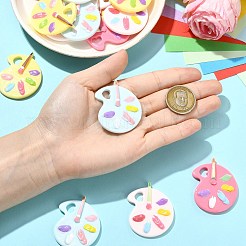 30pcs 6 couleurs pendentifs en résine opaque&nbsp;CRES-CJ0001-90