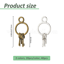 40 шт. 2 цвета подвески из сплава в тибетском стиле&nbsp;FIND-FH0010-58