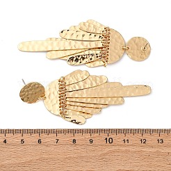 Плоские круглые серьги-люстры из цинкового сплава EJEW-Z107-03G-02