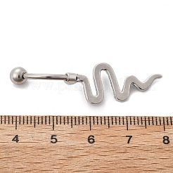 Сплав горный хрусталь змея изогнутая штанга кольца для живота&nbsp;LS-AJEW-R007-03P-04