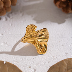 Кольца-манжеты из нержавеющей стали Flower 304 для женщин&nbsp;RJEW-Z123-01G