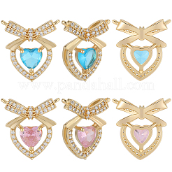 8 шт. 2 цвета латунные подвески с микропаве и кубическим цирконием&nbsp;KK-BBC0019-71