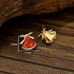 Серьги-гвоздики с рождественскими колокольчиками из латуни BM0572