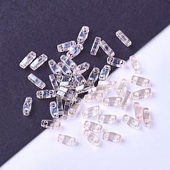 MIYUKIクォーターティラビーズ  日本製シードビーズ  2穴  （QTL365)ライトシェルピンク光沢  5x1.2x1.9mm  穴：0.8mm  約2400個/50g&nbsp;SEED-X0054-QTL365