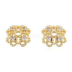 Латунная шапочка из прозрачного кубического циркония KK-N259-34