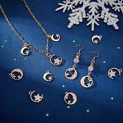 36шт 3 стиля подвески из сплава с кристаллами и стразами ALRI-GA0001-14