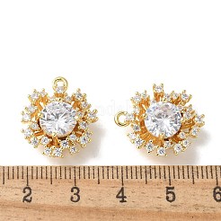Латунные микропаве прозрачные подвески с фианитом KK-Q031-10G