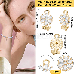 10шт латунные микропаве прозрачные кубические циркониевые подвески&nbsp;KK-BBC0015-67