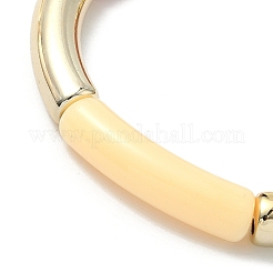 Acryl-Stretch-Armband mit gebogenen Rohrperlen für Frauen&nbsp;BJEW-JB08438-02