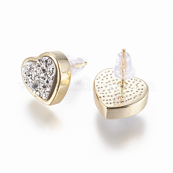Clous d'oreilles en laiton&nbsp;EJEW-J098-E