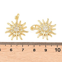 Латунные микропаве прозрачные подвески с фианитом&nbsp;KK-F931-08G