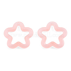 透明蓄光アクリルパーツ  グリッターパウダー付き  スター  ピンク  29.5x30.5x5mm  穴：1.8mm  約320個/500g&nbsp;TACR-T007-12A