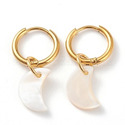 Серьги-кольца Huggie Hoop из нержавеющей стали 304 с вакуумным покрытием PVD EJEW-JE04404-01