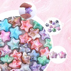 50шт двухцветные непрозрачные акриловые бусины SACR-SC0001-28