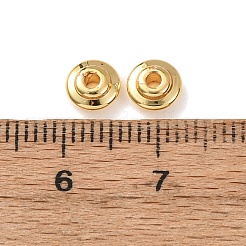 真鍮ビーズ  ラウンド  カドミウムフリー＆鉛フリー  ラックめっき  長持ちメッキ  18KGP本金メッキ  6x2.8mm  穴：1.6mm&nbsp;X-KK-D259-01B-G