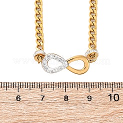 Женские подвески в виде бесконечности из нержавеющей стали 304 со стразами из полимерной глины NJEW-Z065-04G