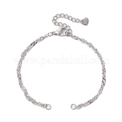 2 шт. 2 цвета 304 нержавеющая сталь сингапурская цепочка браслет изготовление&nbsp;AJEW-JB01322