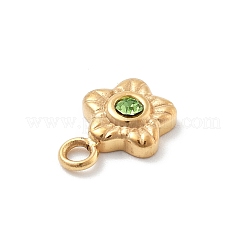 Подвески-цветы из нержавеющей стали 304 со стразами STAS-L283-29G