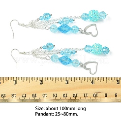 Серьги-подвески в форме сердечек из латуни EJEW-FS00041