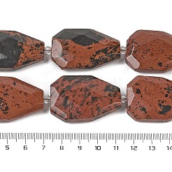 Натурального красного дерева обсидиана бисер нитей G-P548-B16-01