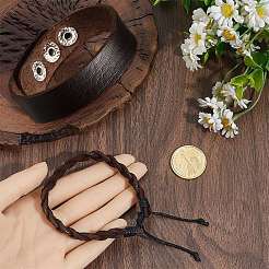 2 Stück 2 Stile verstellbare geflochtene Armbänder aus Rindsleder&nbsp;BJEW-CL0001-15