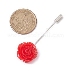 Anstecknadeln aus Messing mit Glitzerblume aus Harz&nbsp;JEWB-BR00170-01
