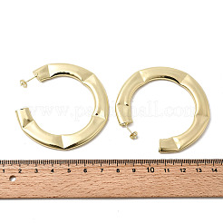 C-образные латунные серьги-гвоздики&nbsp;EJEW-K309-19G