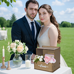 Cajas de madera para tarjetas de boda con ranura&nbsp;CON-WH0112-041