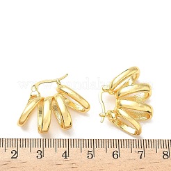 Спиральные латунные серьги-кольца EJEW-F389-04G