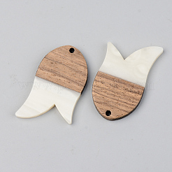 Подвески из непрозрачной смолы и ореха RESI-S389-060A-C04