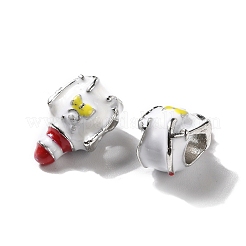Thème de noël alliage émail perles européennes&nbsp;PALLOY-D058-01P-05