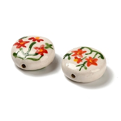 Фарфоровые бусины ручной работы с цветочным принтом&nbsp;X1-LAMP-D303-06C-03