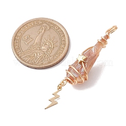 3 шт. 3 стиля гальванические подвески из натурального кварца с медной проволокой&nbsp;PALLOY-JF02586-07