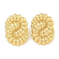 Текстурные овальные серьги-гвоздики из нержавеющей стали 304 для женщин&nbsp;EJEW-K278-32G