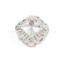 Полая стойка покрытие латунные кубические циркониевые бусины&nbsp;KK-L236-13S-02