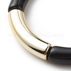 Bracciale elasticizzato con perline in tubo curvo acrilico per donna&nbsp;BJEW-JB08439-02