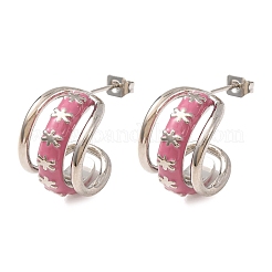 Boucles d'oreilles en laiton émaillé à placage en crémaillère&nbsp;KK-CBAB1AF-38B-P