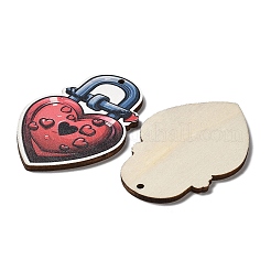 Большие подвески из дерева с односторонним принтом WOOD-B008-01