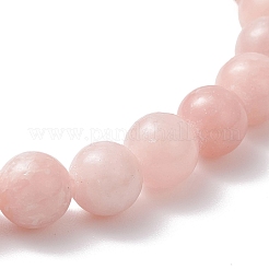 Женские эластичные браслеты с круглыми бусинами из натурального розового опала&nbsp;BJEW-JB12836-01