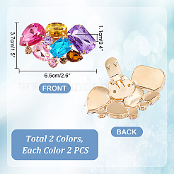 4 шт. 2-цветное украшение для обуви из сплава стекла&nbsp;FIND-PH0021-45