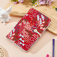 Couverture de carnet de notes à feuilles mobiles en lin&nbsp;OFST-WH0050-042B-03
